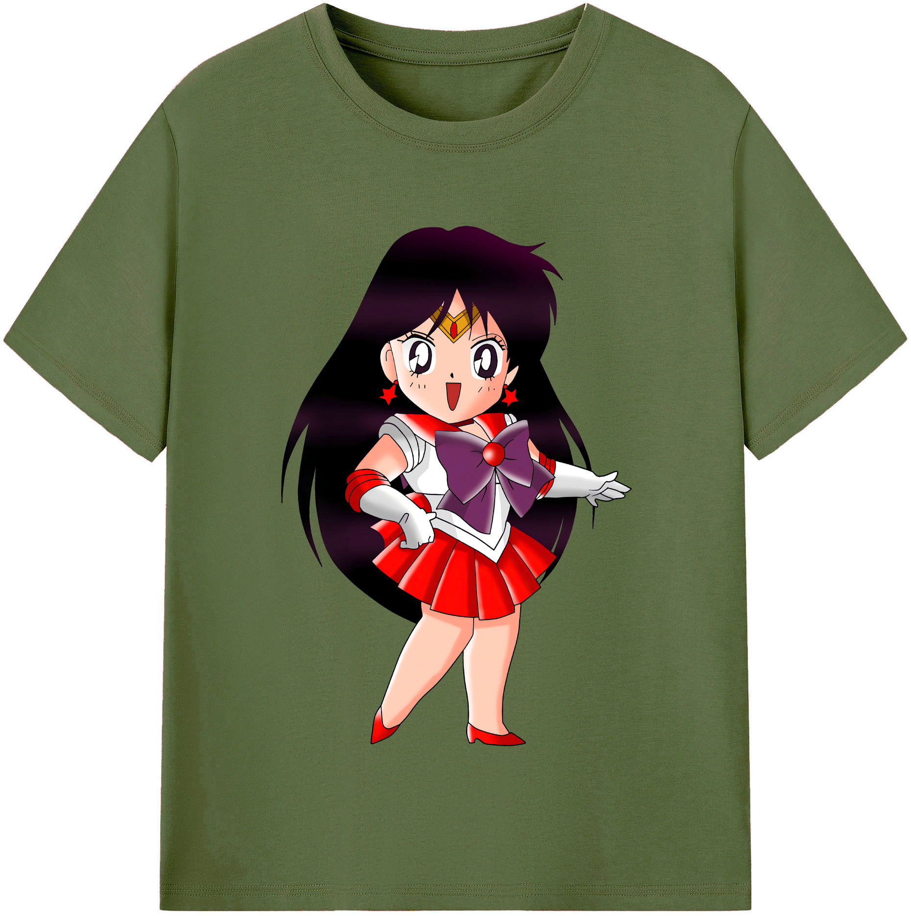 （画像用） 美少女戦士セーラームーン 火野レイ ひの レイ Sailor Moon Hino Rei （セーラーマーズ,Sailor Mars） 綿100％半袖Tシャツ（フロントプリント）